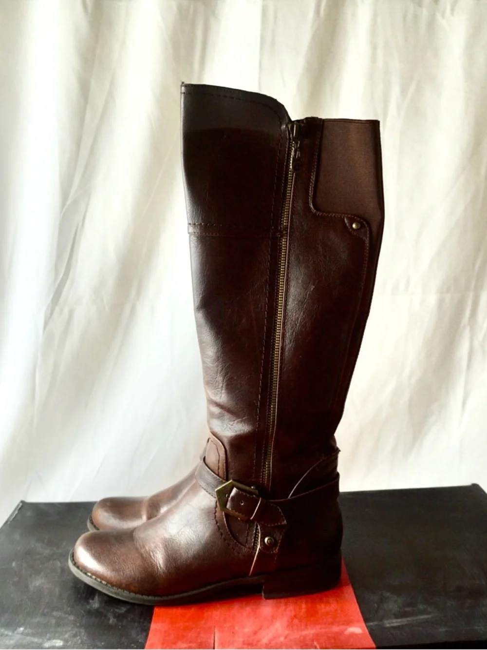 Guess Women's Over-the-Knee Dark Brown Leather Boots